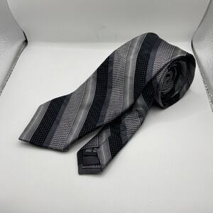 Italo Ferretti Designer Necktie Mens Gray Geometric Silk Formal Business Office